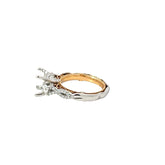 Platinum/ 18k Rose Gold .83ct G/H VS 1 Round Diamond Venetian Lace Bead Semi-Mounting Ring